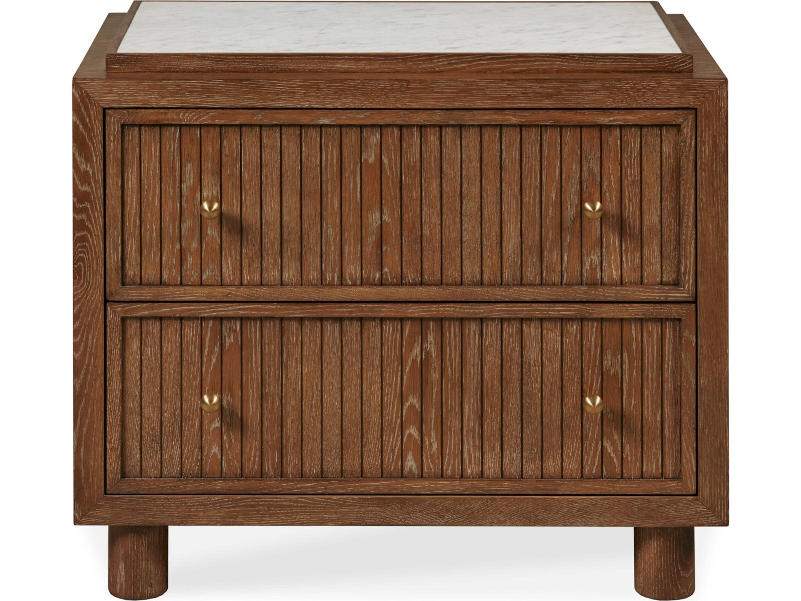 Mg 2-Drawer Nightstand in Brown Wood