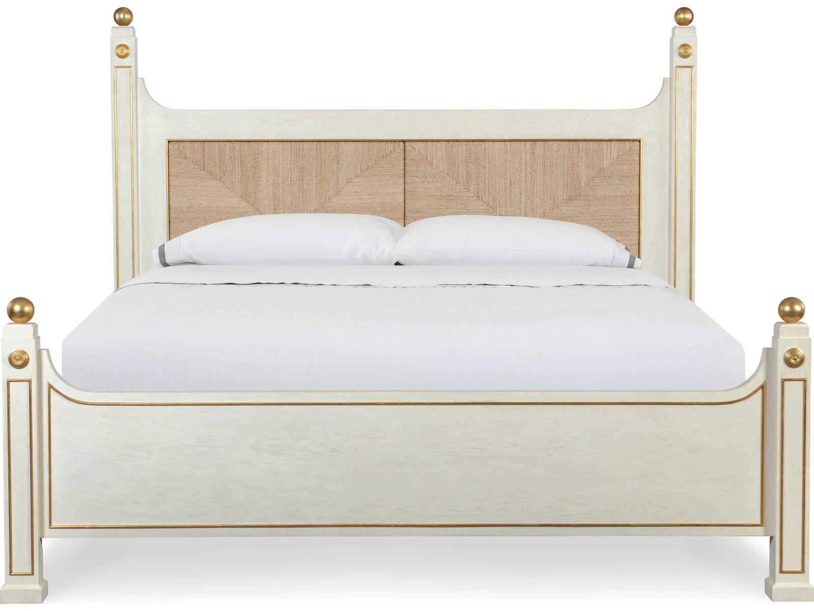 Winchester White Wood Queen Panel Bed