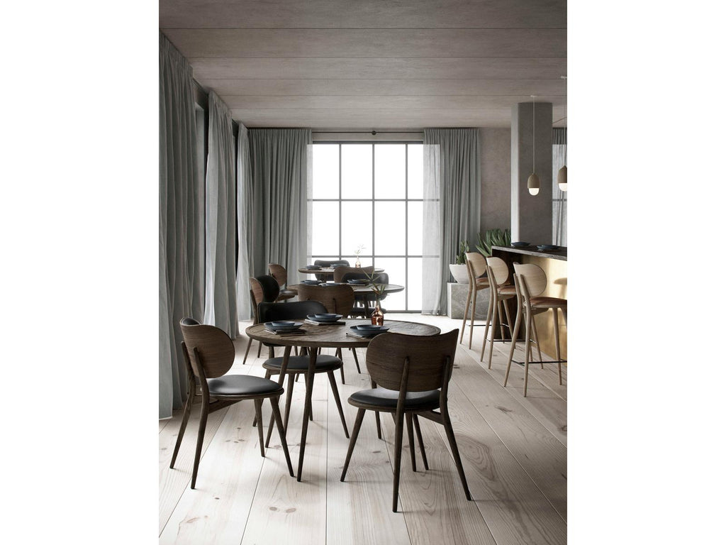 The Dining Chair Leather Brown Upholstered Side Dining Chair