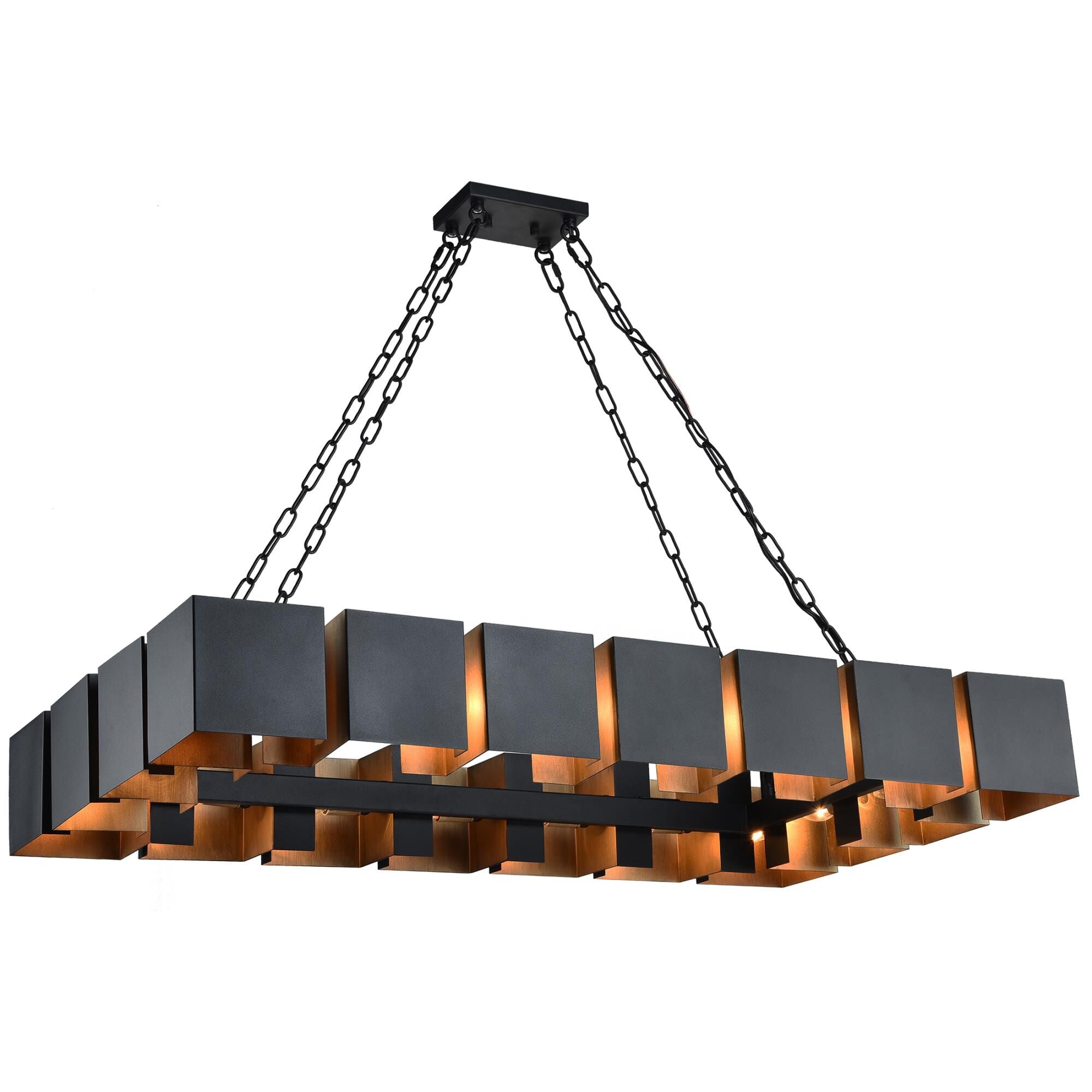 Matteo Lighting Mattone 46 Inch 18 Light Linear Suspension Light Cp763383