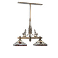 Meyda Lighting Burgundy Pine Branch Mission 40 Inch 2 Light Linear Suspension Light Cp6814