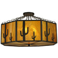 Meyda Lighting Southwest Cactus 30 Inch 8 Light Semi Flush Mount Cp13337