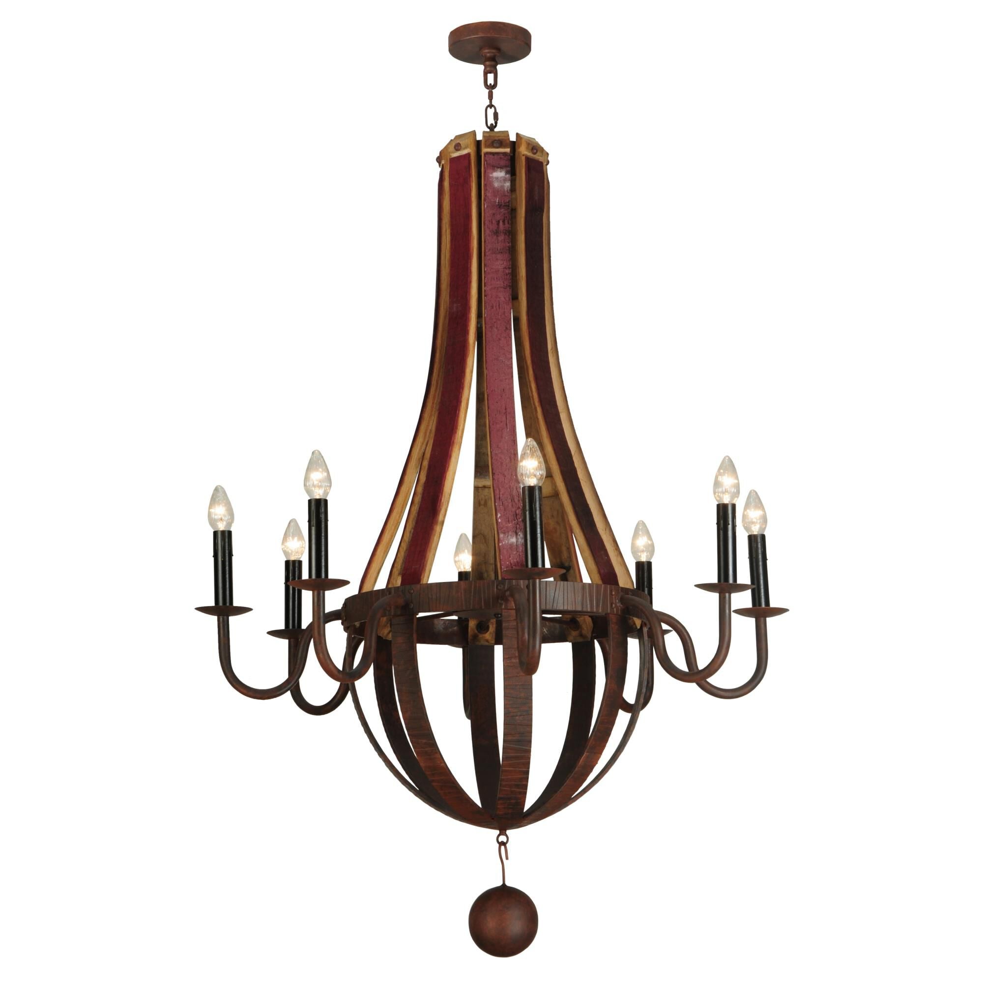 Meyda Lighting Barrel Stave 43 Inch 8 Light Chandelier Cp15791