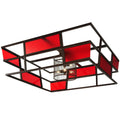 Meyda Lighting Tavern Red Block 7722 Inch 8 Light Flush Mount Cp16926