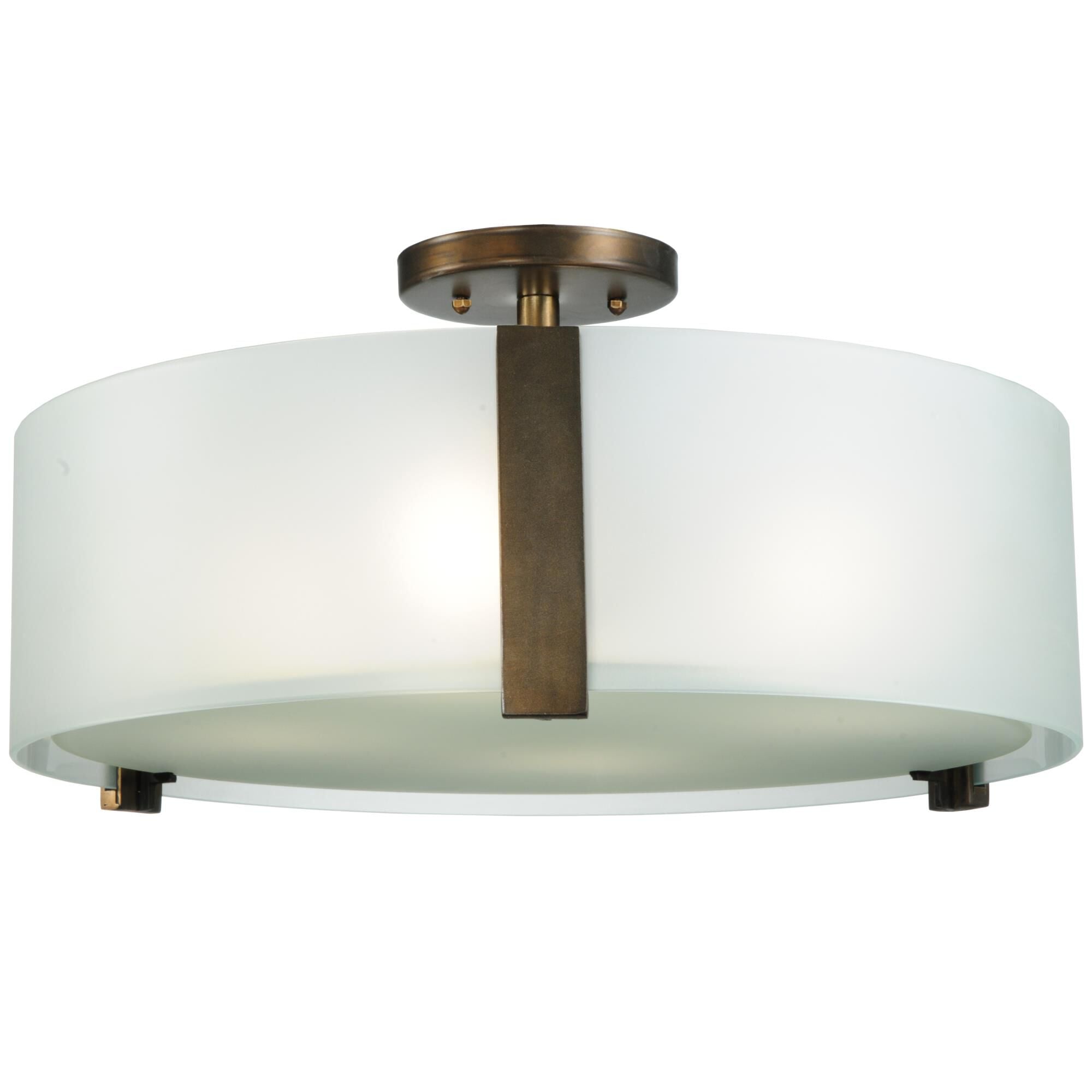 Meyda Lighting Cilindro Frost 18 Inch 4 Light Semi Flush Mount Cp17396