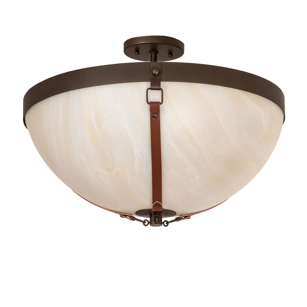 Meyda Lighting Saddle Strap 22 Inch 3 Light Led Semi Flush Mount Cp780141