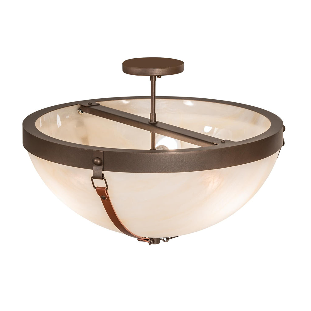 Meyda Lighting Saddle Strap 22 Inch 3 Light Led Semi Flush Mount Cp780141