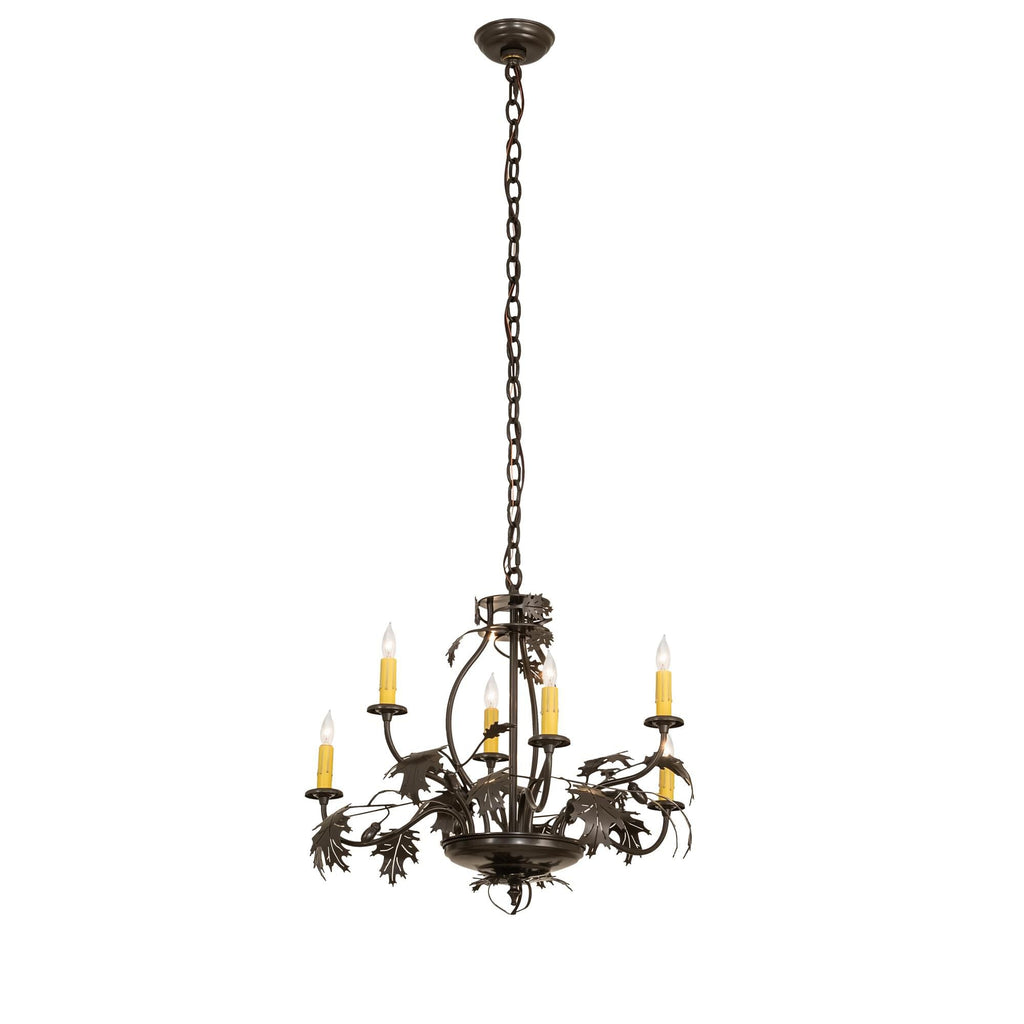 Meyda Lighting Oak Leaf And Acorn 28 Inch 6 Light Chandelier Cp779766