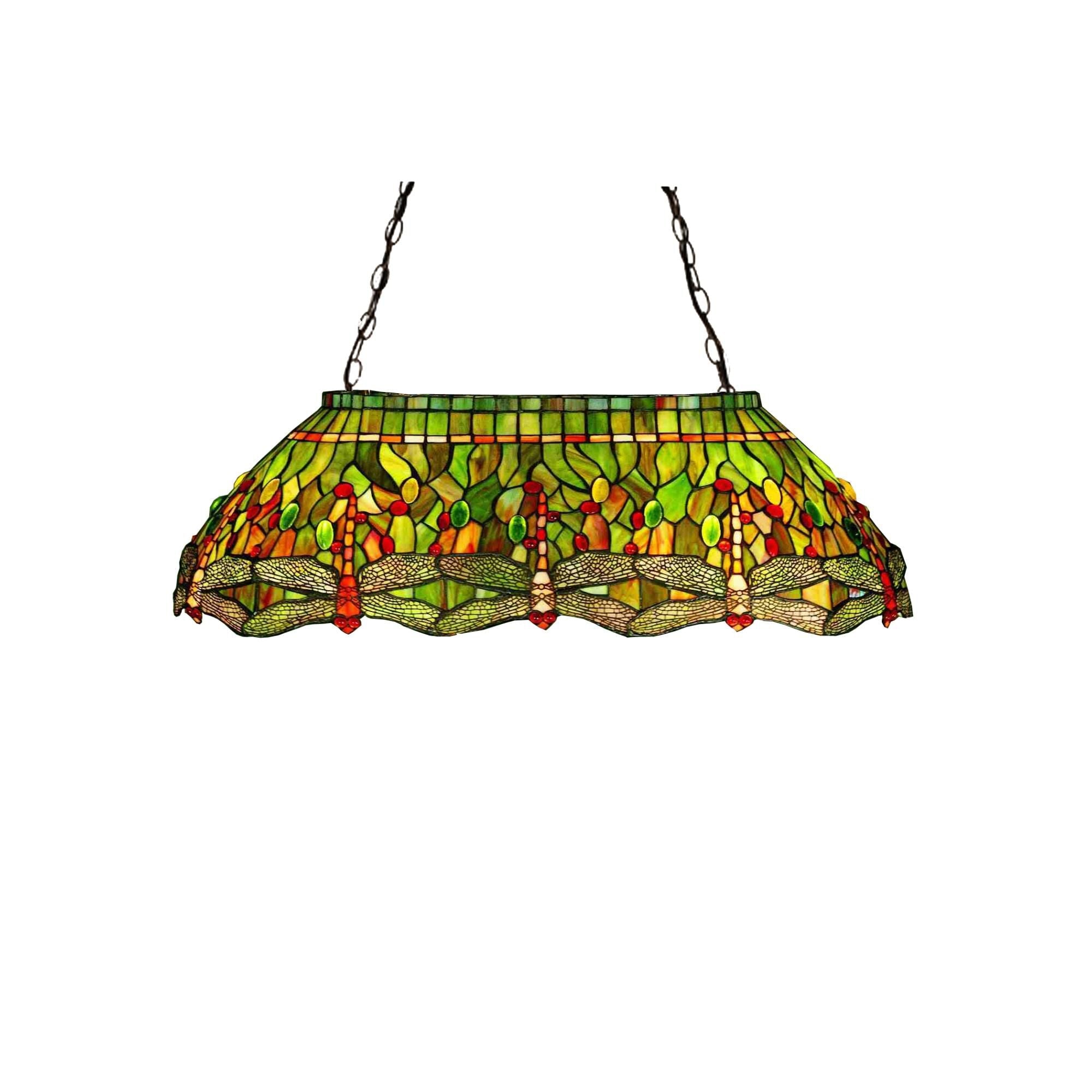 Meyda Lighting Tiffany Hanginghead Dragonfly 32 Inch 6 Light Linear Suspension Light Cp41432