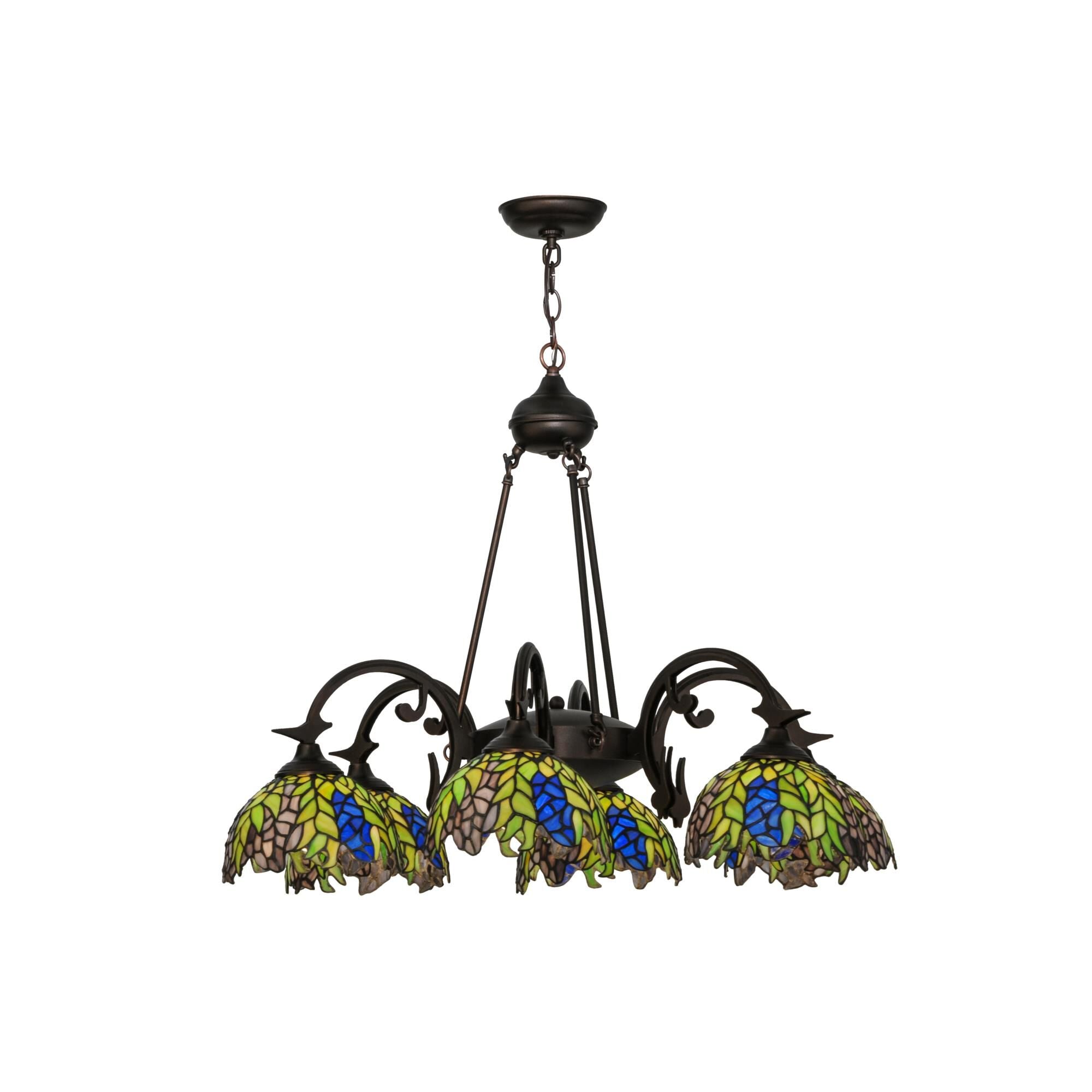 Meyda Lighting Tiffany Honey Locust 32 Inch 6 Light Chandelier Cp42166