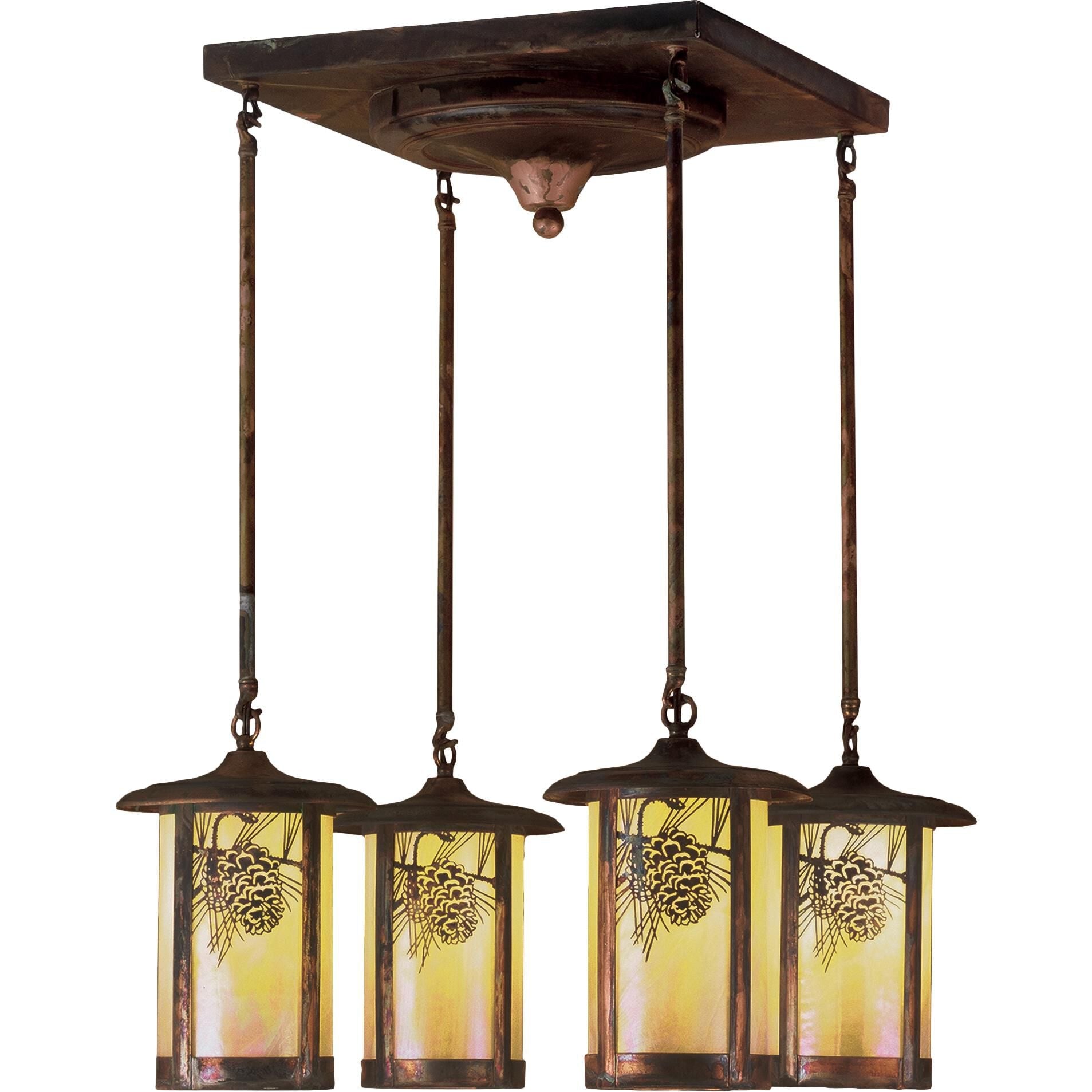 Meyda Lighting Fulton Winter Pine 21 Inch 4 Light Semi Flush Mount Cp77738