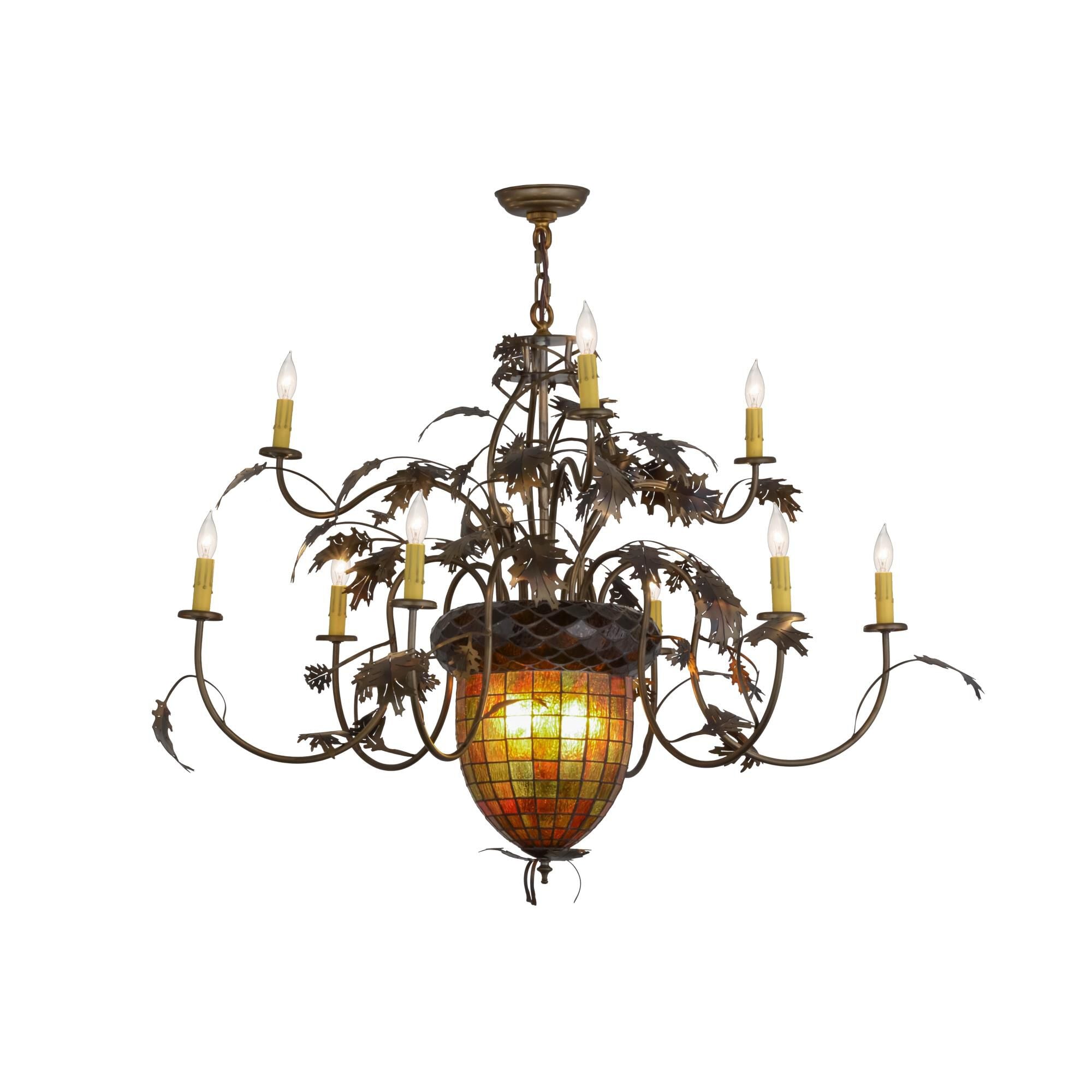 Meyda Lighting Greenbriar Oak 39 Inch 2 Light Chandelier Cp102373