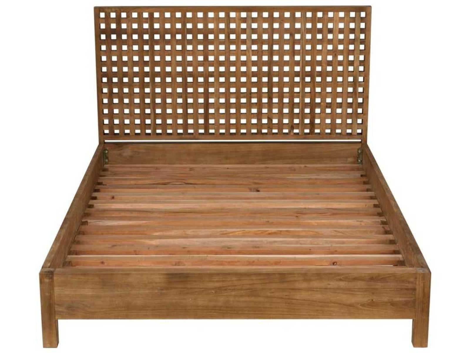 Quinnton Natural Teak Wood Queen Platform Bed