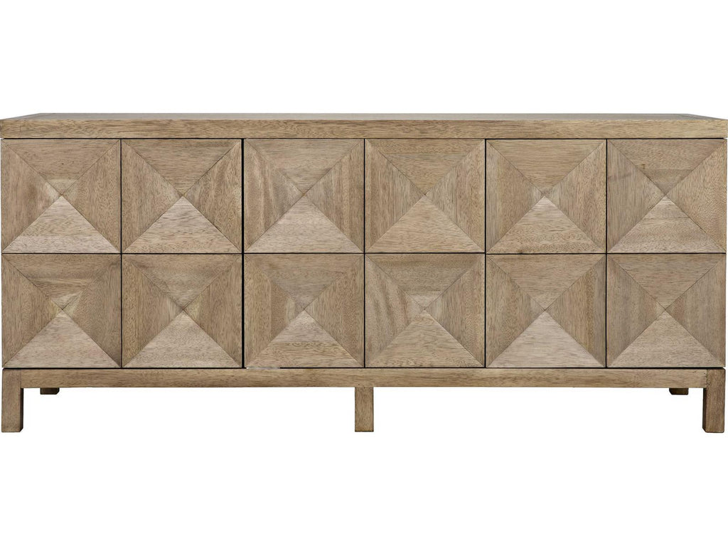 Quadrant 3-Door Sideboard in Washed Walnut with Carved Detail