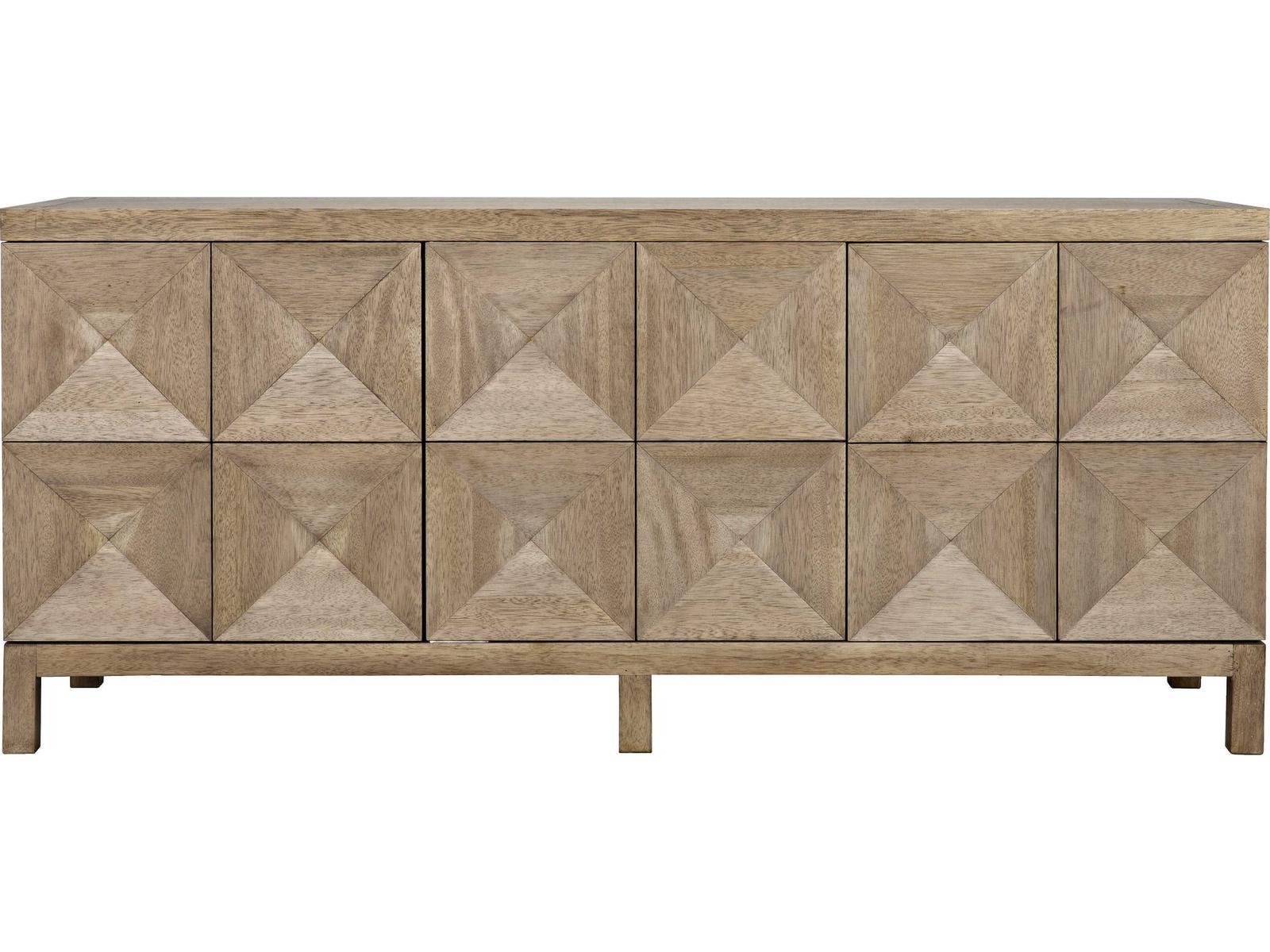 Quadrant 3-Door Sideboard in Washed Walnut with Carved Detail