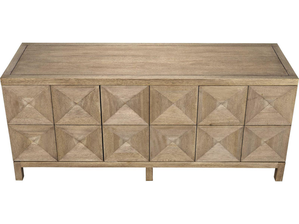 Quadrant 3-Door Sideboard in Washed Walnut with Carved Detail