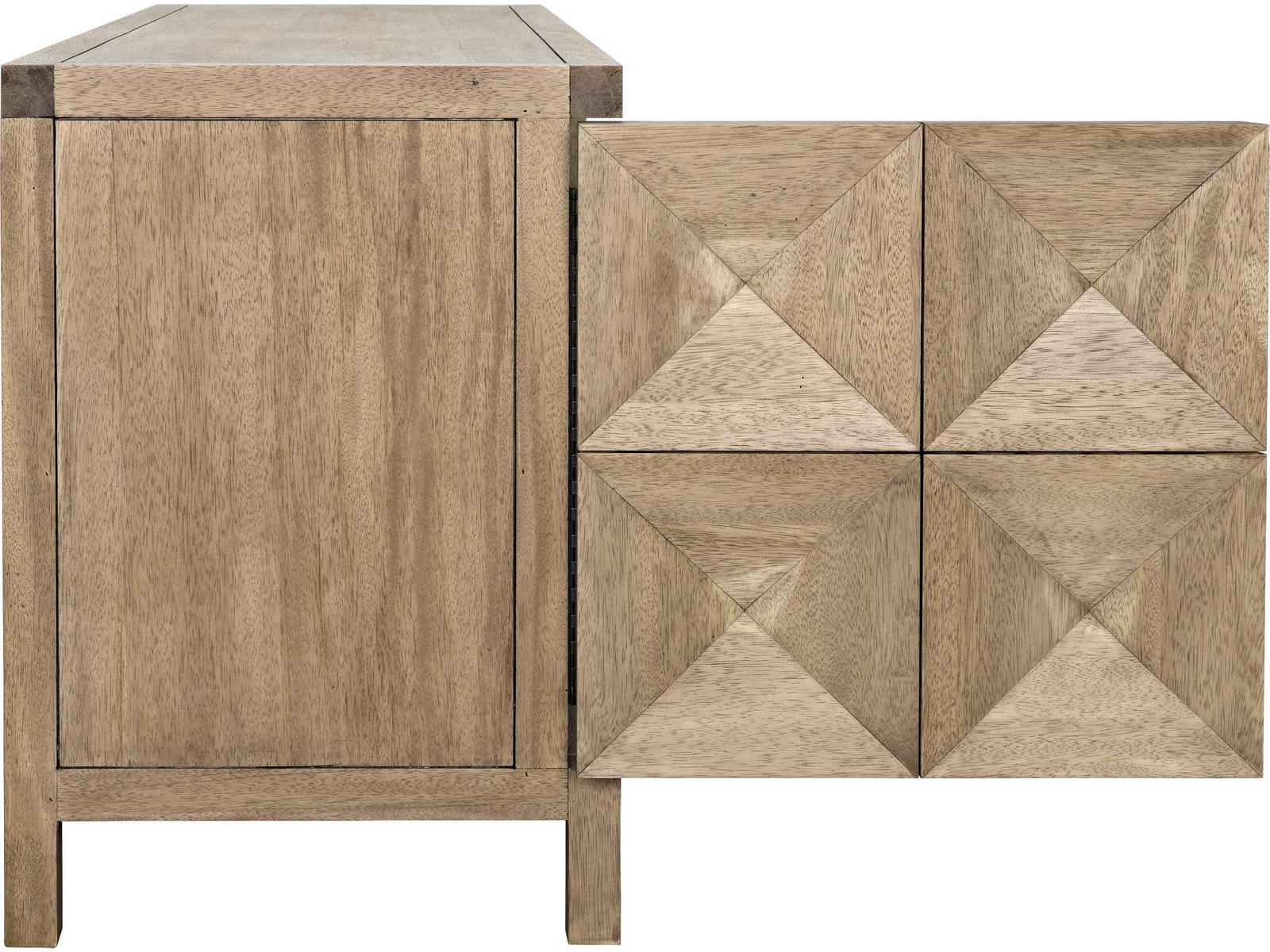 Quadrant 3-Door Sideboard in Washed Walnut with Carved Detail