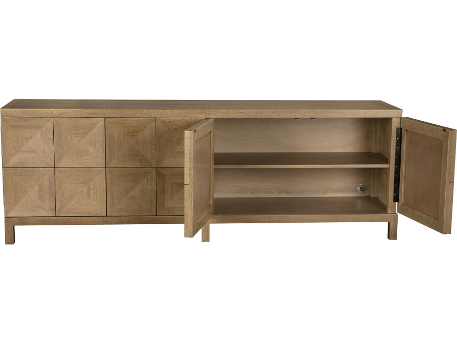 Quadrant 4-Door Sideboard in Washed Walnut Wood