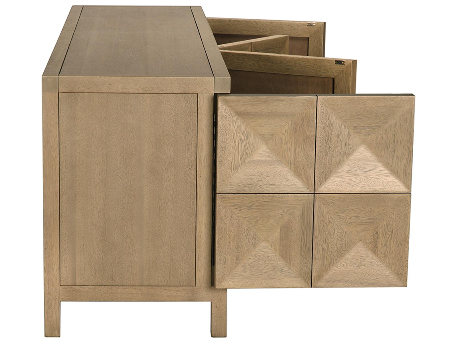 Quadrant 4-Door Sideboard in Washed Walnut Wood