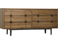 Bourgeois Sideboard Walnut and Metal with Linear Carvings