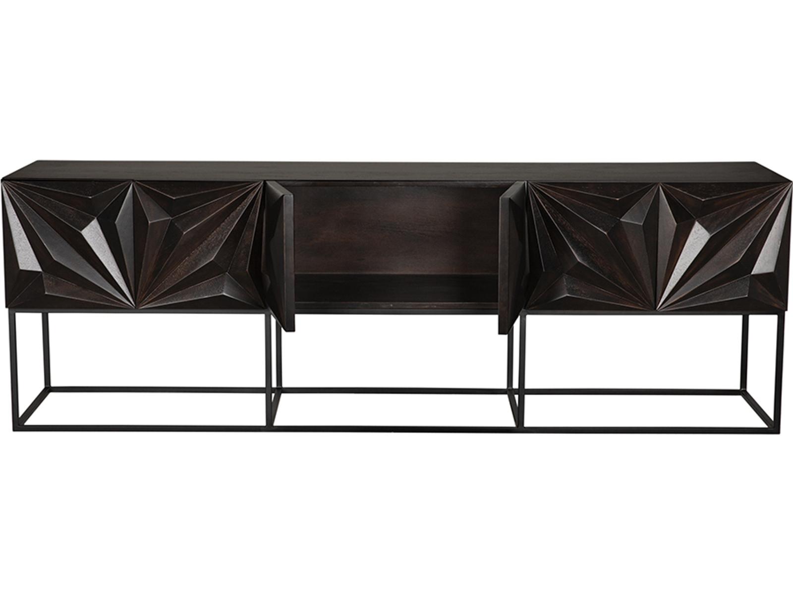 Zurich Rectangular Wood Ebony Walnut Console Table