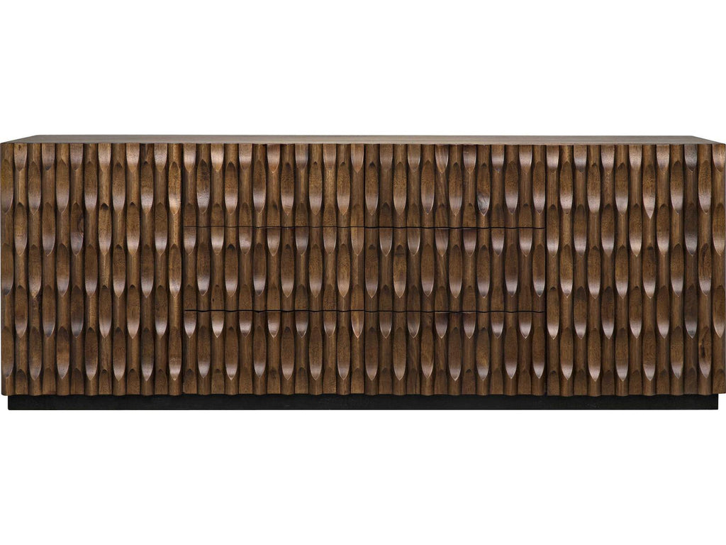 Alameda Large 4-Door Sideboard in Dark Walnut with Hand-Carved Detail