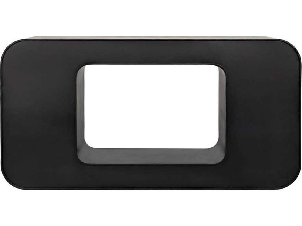Shylock Rectangular Metal Console Table in Matte Black