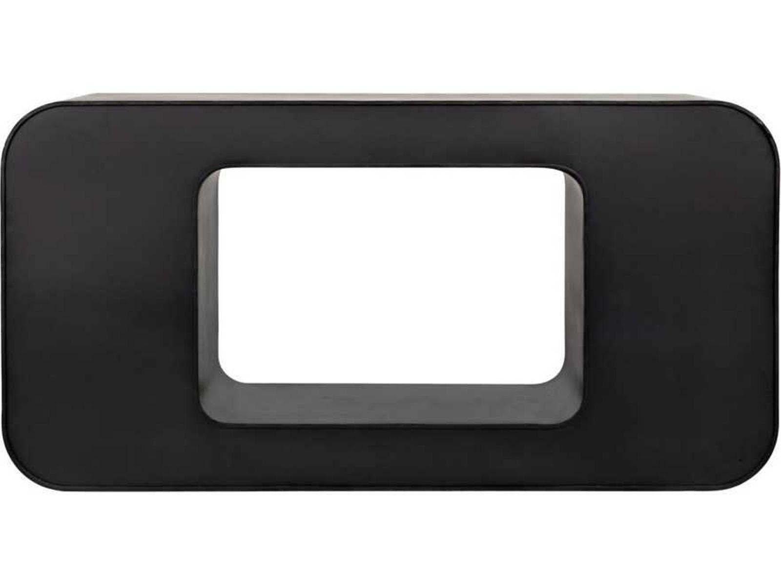 Shylock Rectangular Metal Console Table in Matte Black