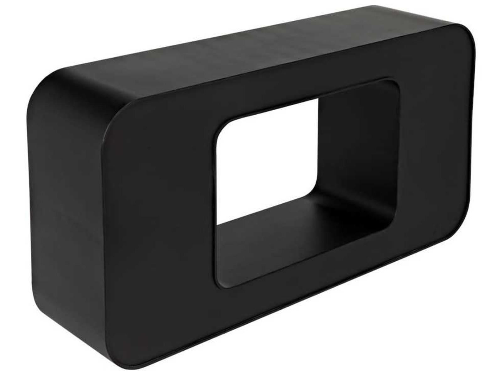 Shylock Rectangular Metal Console Table in Matte Black