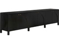 Weston 117-Inch Mahogany Sideboard Hand Rubbed Black with Light Brown Trim
