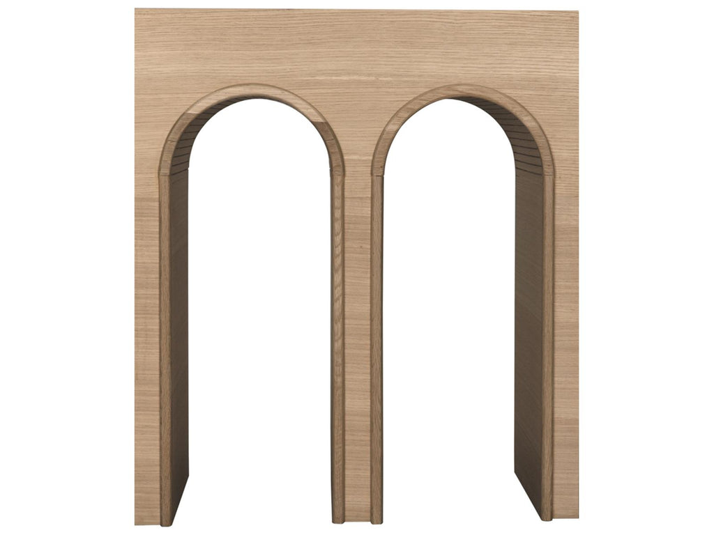 Enzo Rectangular Wood Console Table in Clear Coat Flat White Oak