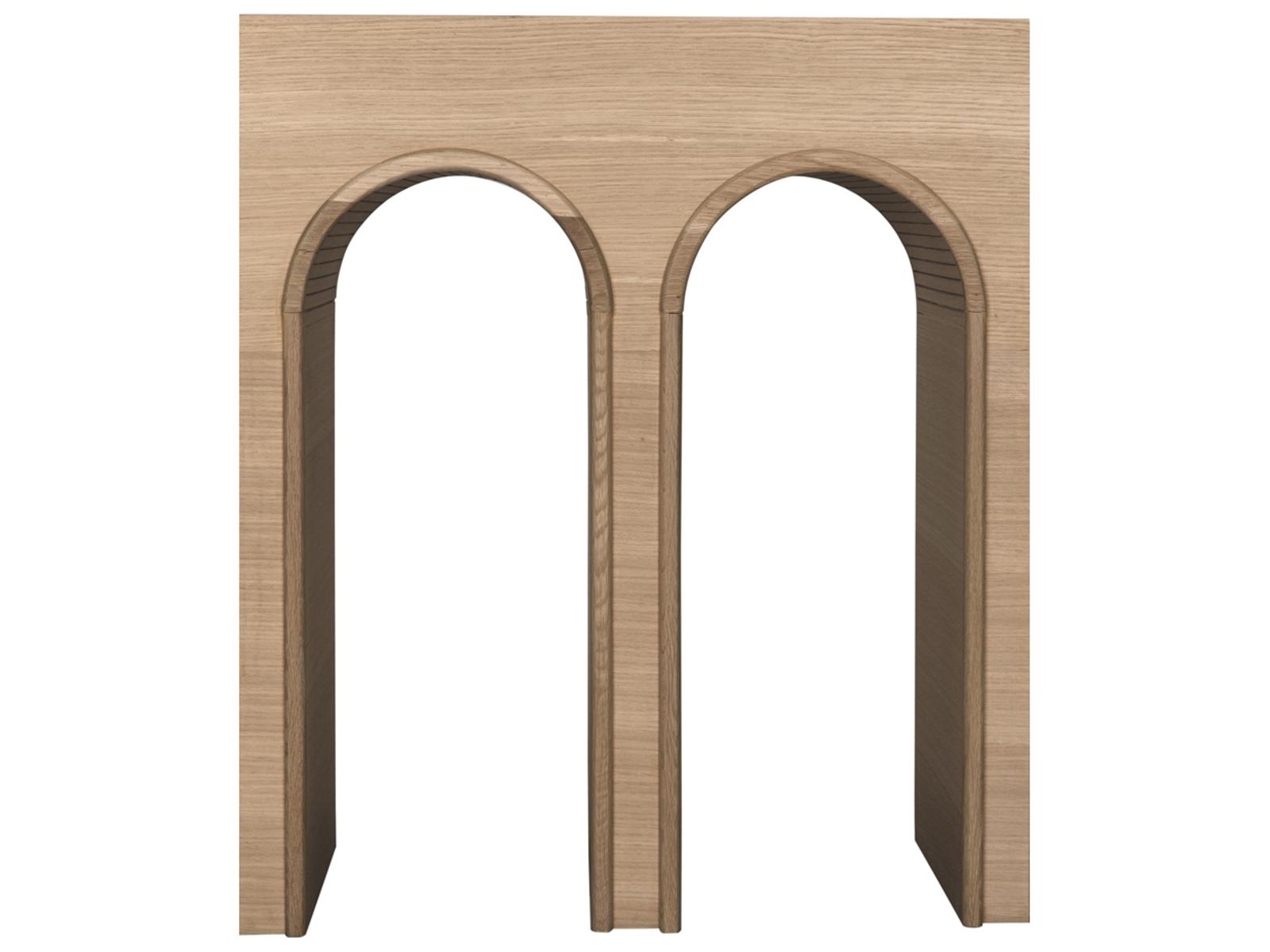 Enzo Rectangular Wood Console Table in Clear Coat Flat White Oak
