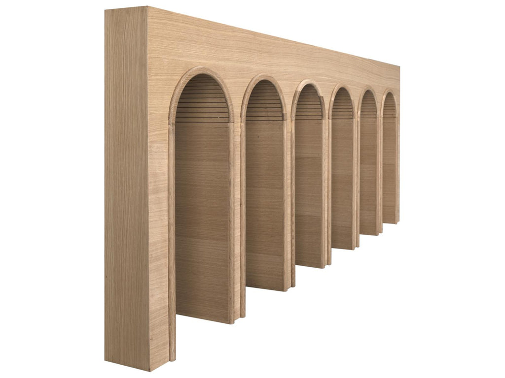 Enzo Rectangular Wood Console Table in Clear Coat Flat White Oak