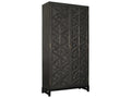 Maharadscha Pale Mahogany Wood Hutch Cabinet with Matte Black Base