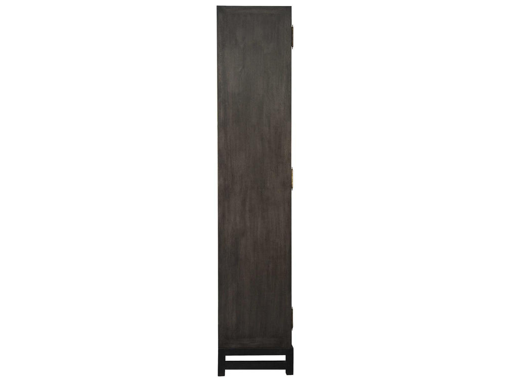 Maharadscha Pale Mahogany Wood Hutch Cabinet with Matte Black Base
