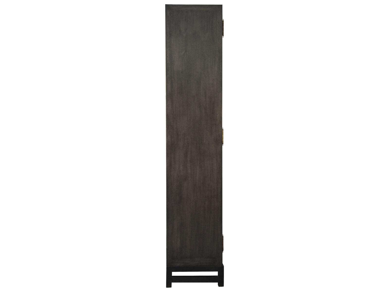 Maharadscha Pale Mahogany Wood Hutch Cabinet with Matte Black Base