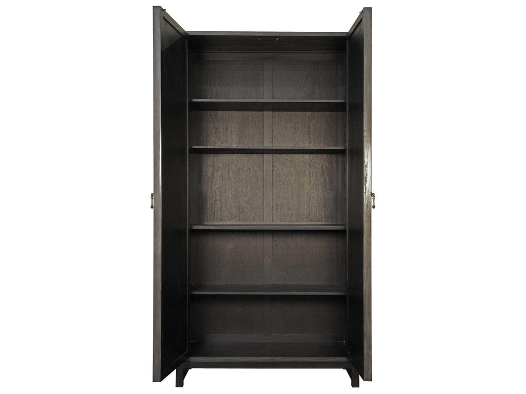 Maharadscha Pale Mahogany Wood Hutch Cabinet with Matte Black Base