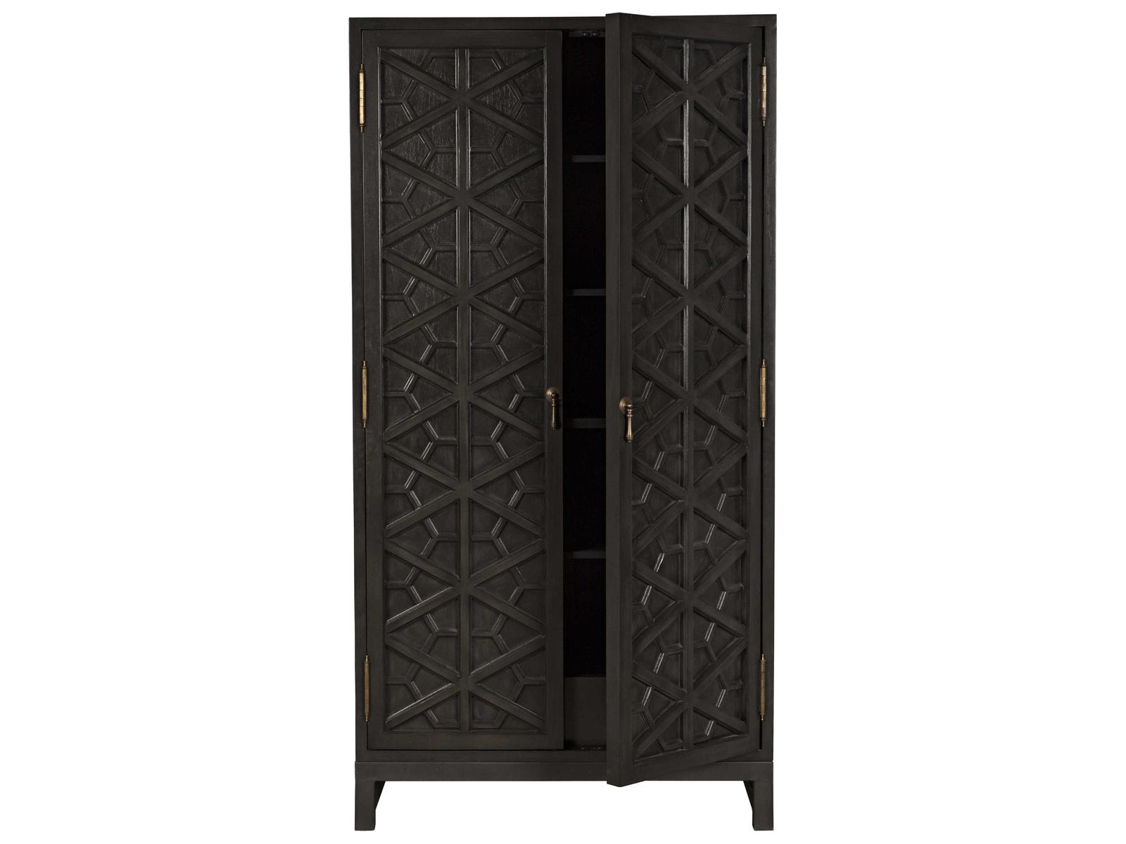 Maharadscha Small Armoire in Pale Mahogany with Matte Black Base