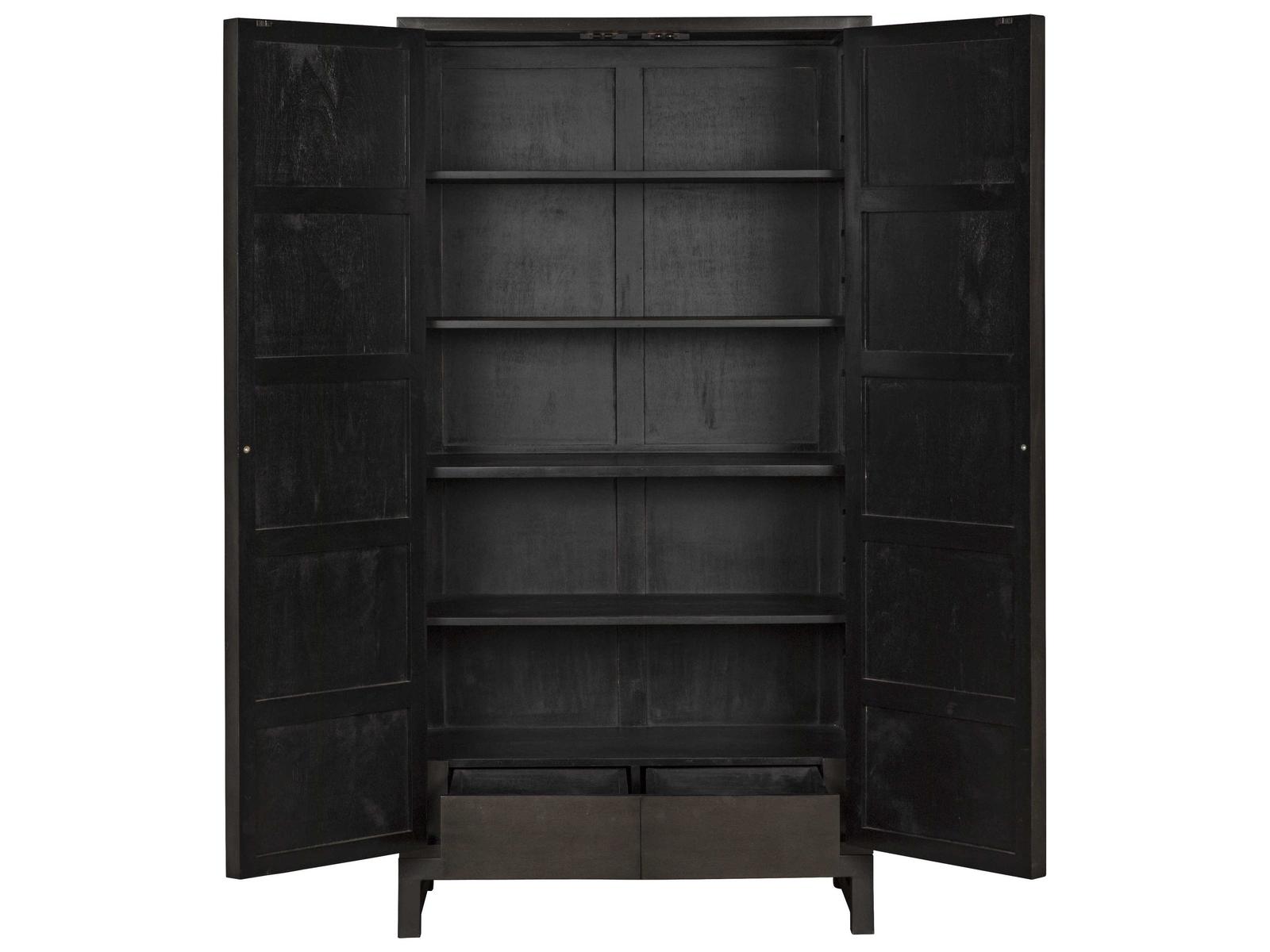 Maharadscha Small Armoire in Pale Mahogany with Matte Black Base