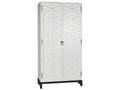 Maharadscha Solid White Mahogany Wood Hutch with Matte Black Base