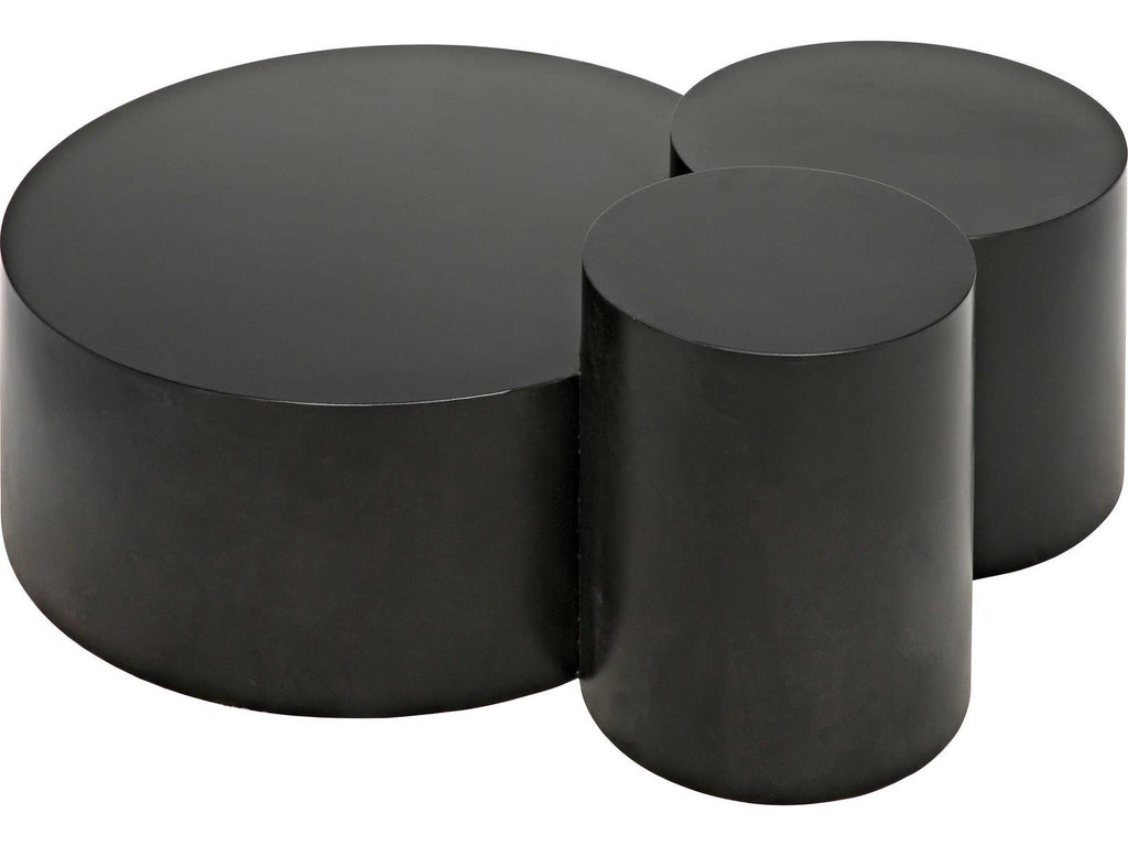 Ella Multi-Top Round Coffee Table in Matte Black Steel