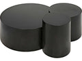 Ella Multi-Top Round Coffee Table in Matte Black Steel