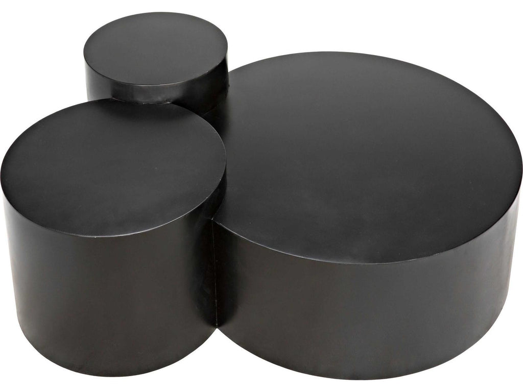 Ella Multi-Top Round Coffee Table in Matte Black Steel