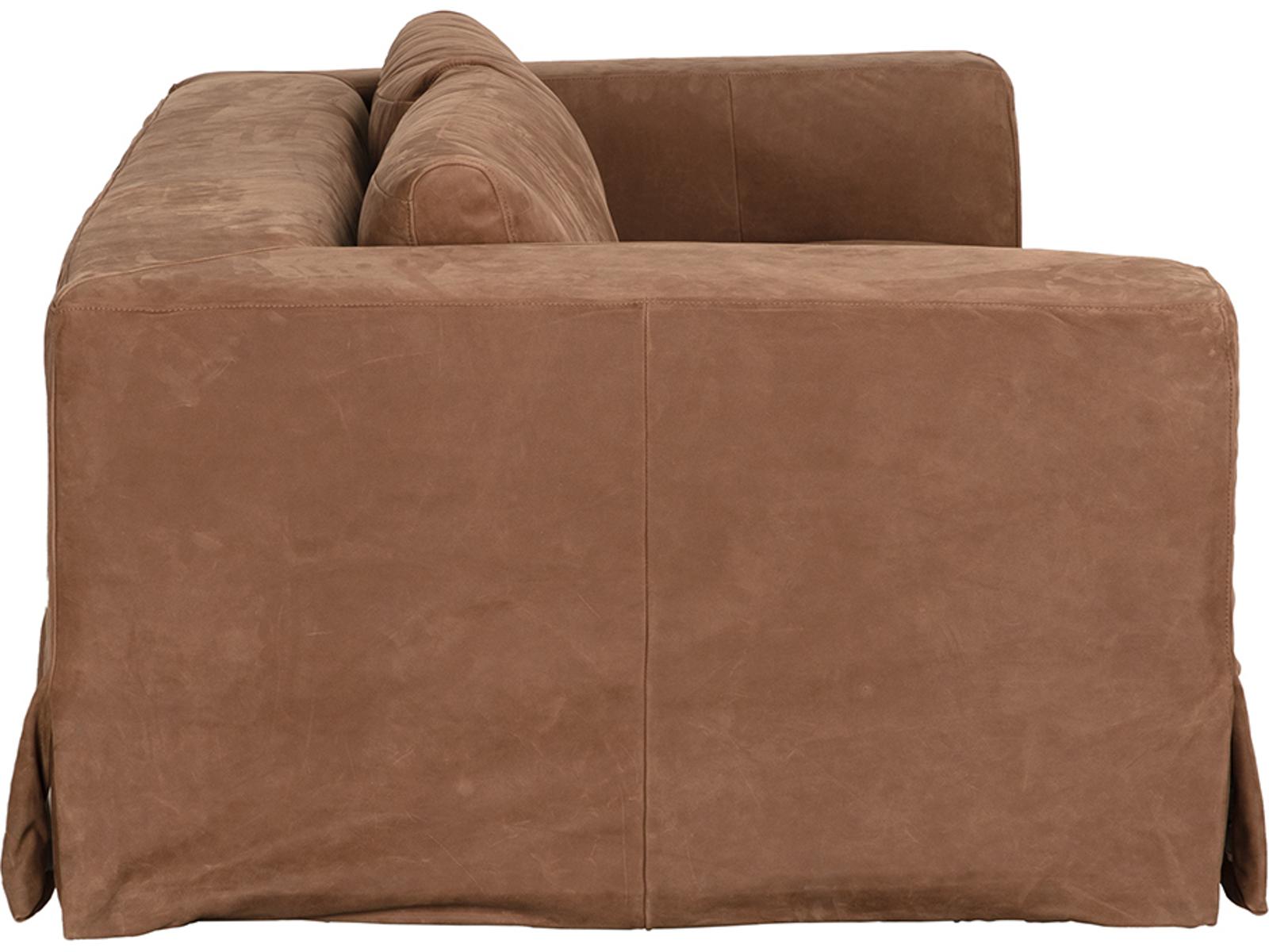 Plato 3-Seat Orris Brown Leather Sofa