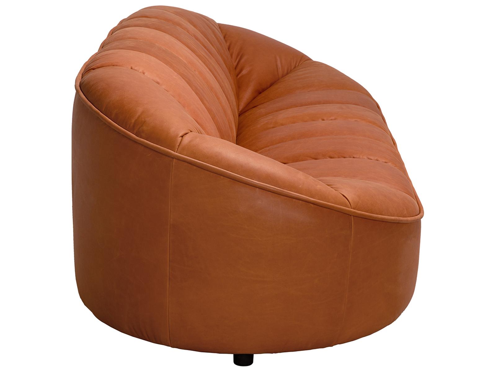 Amadeus 3-Seat Contemporary Leather Sofa in Roman Red