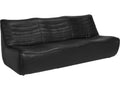 McClain 3-Seat Onyx Black Top-Grain Leather Sofa