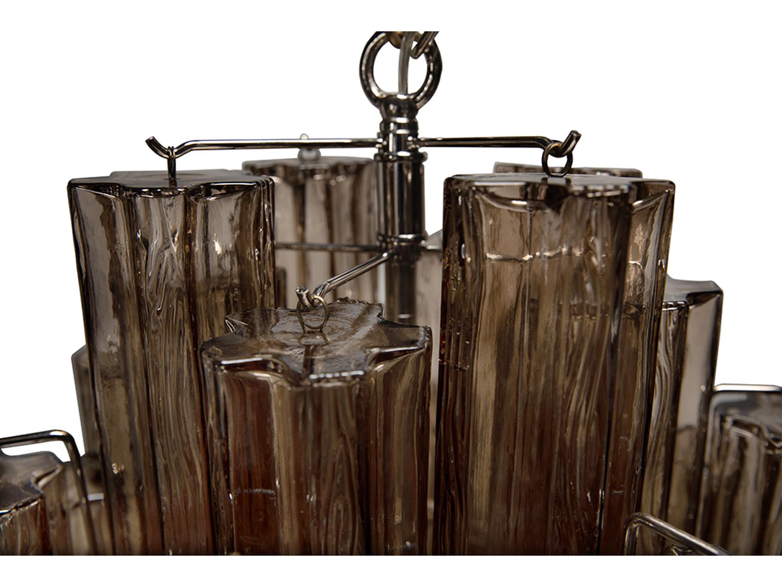Noir Coco 9-light Silver Tiered Chandelier
