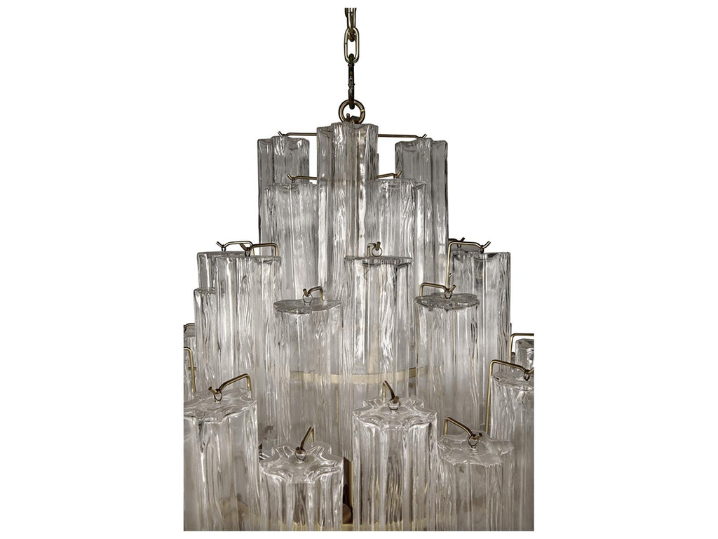 Noir Laurent 20-light Antique Brass Tiered Chandelier