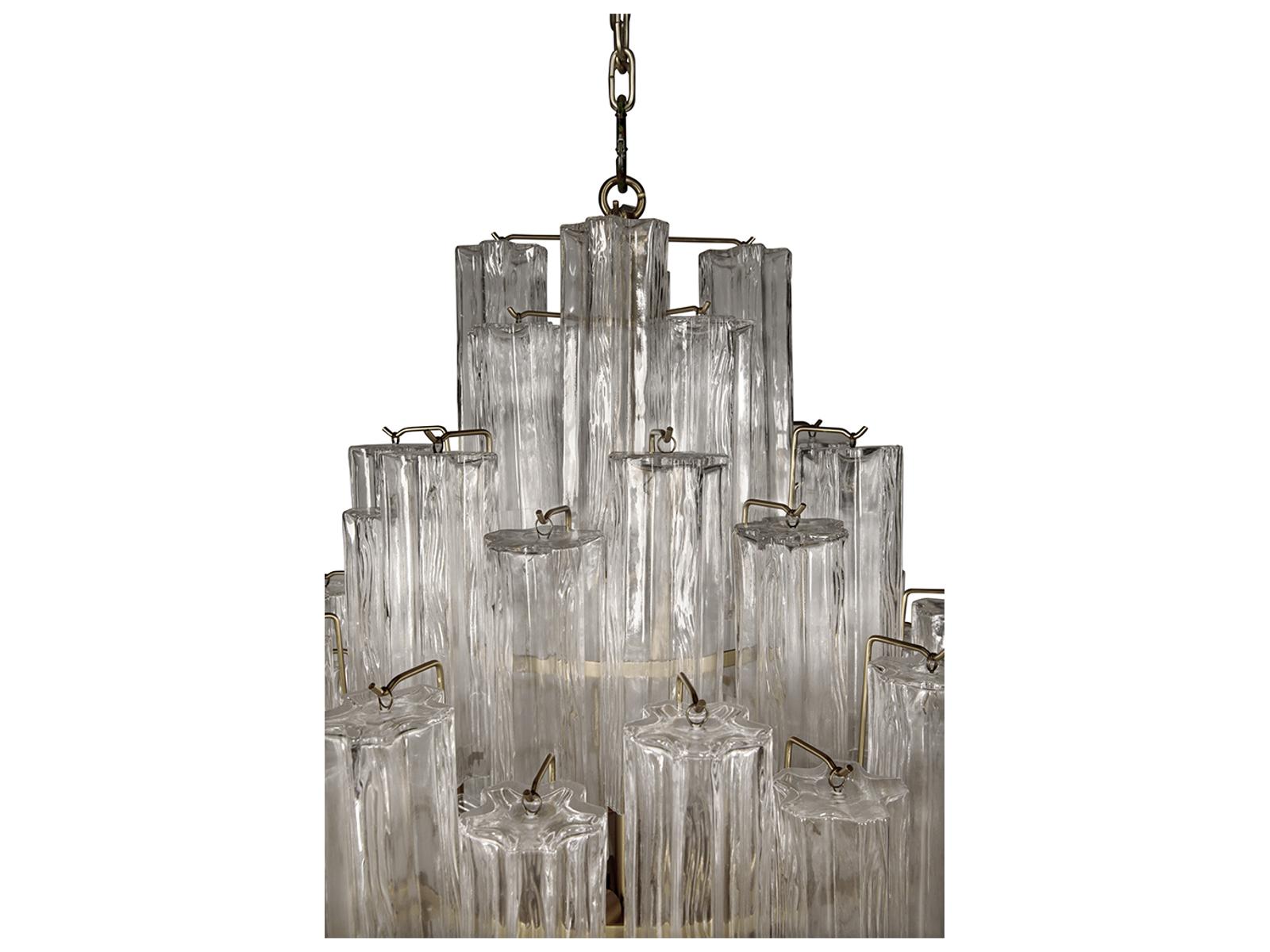Noir Laurent 20-light Antique Brass Tiered Chandelier