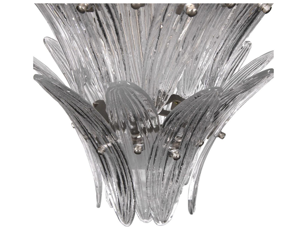 Noir Emperor 12-Light Antique Silver Chandelier with Textured Glass